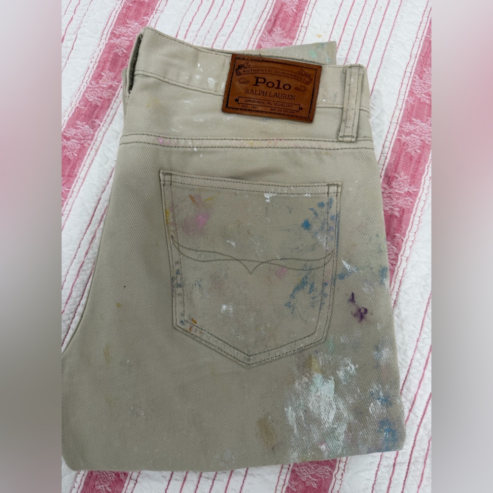 Ralph Lauren Polo Astor Slim Boyfriend Jeans in Beige - Picture 7 of 7